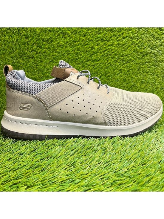 Skechers Delson Camben Mens Size 14 Taupe White Athletic Walking Shoes Sneakers main image 6